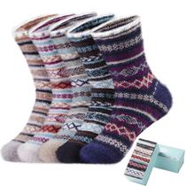 Meias felpudas SISOSOCK para mulheres Cozy Soft Warm, pacote com 5 unidades de inverno