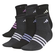 Meias femininas Adidas Superlite Quarter, pacote com 6 unidades, respiráveis