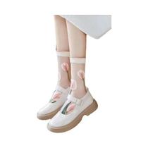 Meias Femininas Coloridas com Nervuras Elásticas - 5 Pares de Meias Curtas Respiráveis Meias Femininas Coloridas com Nervuras Elásticas - 5 Pares de Meias Curtas Respiráveis