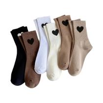 Meias femininas com vários pacotes, coração, moda, confortável, respirável, absorvente de umidade