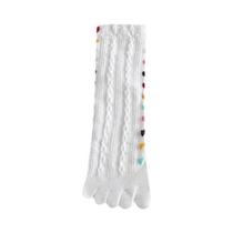 Meias Femininas De Algodão Com 5 Dedos, Jacquard 3D, Vintage, Fofas, Coloridas, Macias, Elásticas,