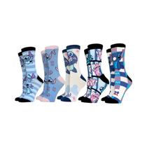 Meias Femininas De Algodão Com Desenhos Animados, 5 Pares, Confortáveis, Casuais, Fofas, Tamanho