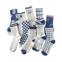 Meias Femininas De Comprimento Médio Respiráveis, 10 Pares, Com Bordado De Coelho Japonês Fofo,