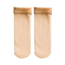 Meias Femininas De Lã De Caxemira Térmica De Inverno 5 Pares Quentes Botas Curtas De Veludo De Neve