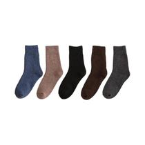Meias Femininas De Lã E Caxemira Grossas E Quentes Para Inverno, Cor Sólida, 5 Pares, Estilo Meias Femininas De Lã E Caxemira Grossas E Quentes Para Inverno, Cor Sólida, 5 Pares, Estilo