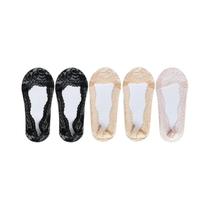 Meias Femininas De Verão Finas Com Renda Floral Invisível, Antiderrapantes, Macias, 5 Pares