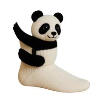 Meias Femininas Divertidas De Animais Em Tricô 3D: Coala, Panda, Gato, Preguiça Quentes,