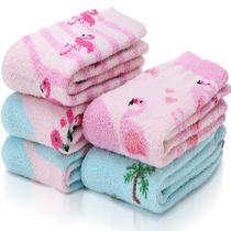 Meias femininas EBMORE Fuzzy Fluffy Cozy Winter, 5 pares