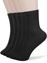 Meias femininas FGZ de algodão fino acima do tornozelo, 5 pares, pretas Meias femininas FGZ de algodão fino acima do tornozelo, 5 pares, pretas