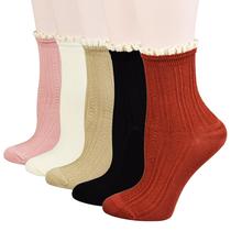 Meias Femininas FITU Vintage com Babados - 5 Pares