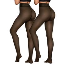 Meias femininas forradas de lã X-CHENG, cintura alta térmica, inverno Meias femininas forradas de lã X-CHENG, cintura alta térmica, inverno