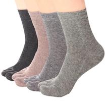 Meias femininas Meaiguo, de algodão, com 5 dedos, corrida, pacote com 4 Meias femininas Meaiguo, de algodão, com 5 dedos, corrida, pacote com 4