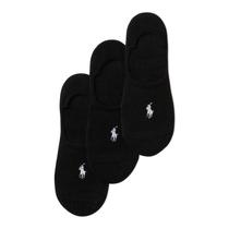 Meias femininas Polo Ralph Lauren com forro de tênis pretas 9-11 EUA Meias femininas Polo Ralph Lauren com forro de tênis pretas 9-11 EUA