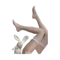 Meias Femininas Ultrafinas De Renda Acima Do Joelho Estilo Japonês Respirável De Secagem Rápida Em