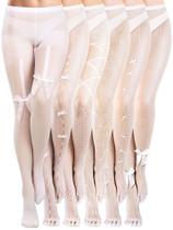 Meias Fishnet Thigh High Ramede Halloween, 6 pares, brancas Meias Fishnet Thigh High Ramede Halloween, 6 pares, brancas