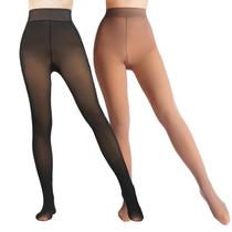Meias forradas de lã Caprilite para mulheres, 2 pares