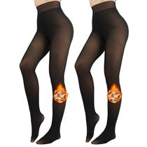 Meias forradas de lã X-CHENG Sheer para mulheres no inverno