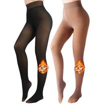 Meias forradas de lã X-CHENG Sheer para mulheres no inverno