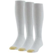 Meias GOLDTOE Ultra Tec Performance Over-The-Calf masculinas brancas