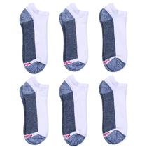 Meias Hanes Max Almofadadas Cano Baixo 6 Pares Branco/Cinza 6-12