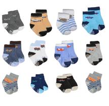 Meias Infantil Kit 12 Pares De 0 A 2 Anos Recém Nascido Masculina Sortidas Criança Meias Infantil Kit 12 Pares De 0 A 2 Anos Recém Nascido Masculina Sortidas Criança