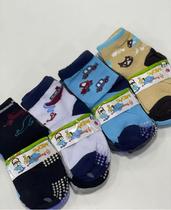 Meias infantis com 12 pares. estampas sortidas