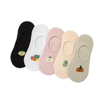 Meias Invisíveis Antiderrapantes para Mulheres - 5 Pares de Silicone Respirável