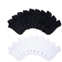 Meias Invisíveis K BELL Femininas 10 Pares Preto e Branco