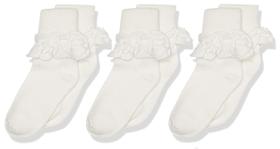 Meias Jefferies Socks Jeffries Newborn Misty Ruffle 3 pares
