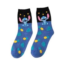 Meias Kawaii Stitch Disney - Meias de Algodão Puro para Meninas
