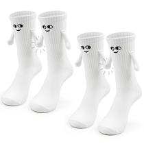 Meias Keauexp Cute Hand Holding Smile Face Magnetic para adultos e crianças