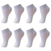 Meias Kit 12 Pares Branca Infantil Juvenil Unissex Branca