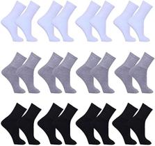 Meias Kit 24 Pares Adulto Masculina Cano Alto Meias Kit 24 Pares Adulto Masculina Cano Alto