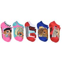 Meias L.O.L. Surprise! Bonecas OMG para meninas No Show Pink (pacote com 5)