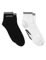 Meias Lacoste Cano Curto Sport Low Cotton Branca / Preta Pack 2UN