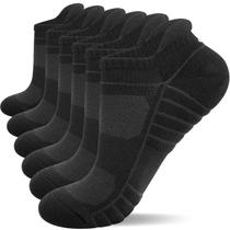 Meias Lapulas Esportivas Cano Baixo com Amortecimento 6 Pares Preto