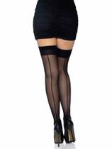 Meias Leg Avenue Backseam Black Cuban Heel, tamanho único