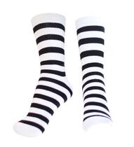 Meias listradas preto e branca Meias listradas preto e branca