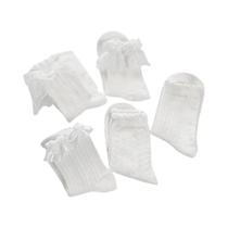 Meias Lolita Brancas Com Laço De Renda, 5 a 15 Pares, Estilo Universitário Japonês, Moda Doce Para Meias Lolita Brancas Com Laço De Renda, 5 a 15 Pares, Estilo Universitário Japonês, Moda Doce Para