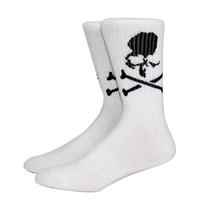 Meias Longas De Algodão Para Homens Com Estampa De Ossos Para Halloween, Brancas E Pretas, Moda