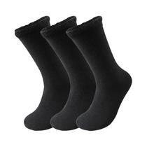 Meias Longas De Lã Para Homens, 3 Pares, Super Grossas, Térmicas, Com Forro Macio