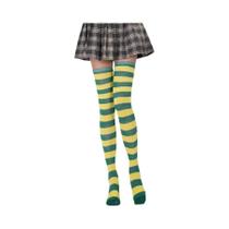 Meias Longas Listradas Azuis E Brancas Para Mulheres Estilo Japonês Meias Altas Acima Do Joelho