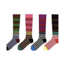 Meias Longas Listradas Femininas 4 Pares Estilo Casual Slimming Outono Inverno Meias Longas Listradas Femininas 4 Pares Estilo Casual Slimming Outono Inverno