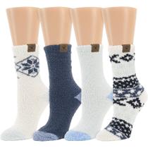 Meias Lounge BEARPAW Cozy Super Soft, pacote com 4 pares, Blue Nights