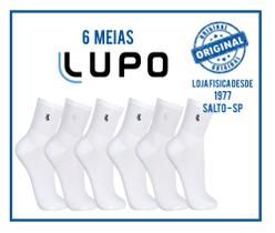 Meias Lupo - Kit 6 Pares Meia Esportivas Lupo Cano Medio Ref.3245