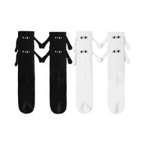 Meias Magnéticas Pretas E Brancas Com Olhos De Desenho Animado Para Casais, Homens E Mulheres, Meias