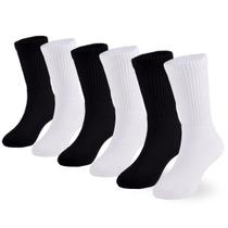 Meias Marchare Kids almofadadas pretas e cinza, pacote com 6 unidades de 5 a 14 anos Meias Marchare Kids almofadadas pretas e cinza, pacote com 6 unidades de 5 a 14 anos