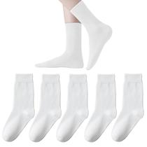 Meias Marchare, vestido fino sem costura, branco redondo, pacote com 5