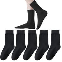 Meias Marchare, vestido fino sem costura, preto redondo, pacote com 5