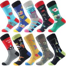 Meias masculinas coloridas de algodão descolado BISOUSOX, tamanho 9-12 Meias masculinas coloridas de algodão descolado BISOUSOX, tamanho 9-12